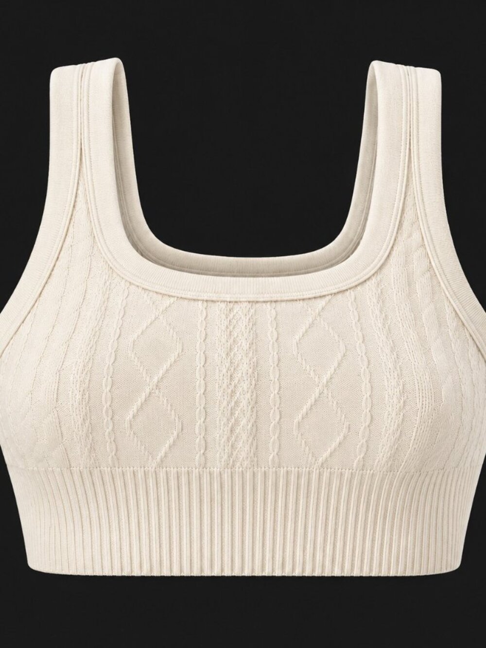 Joy Lab Beige Cable-Knit Seamless Tank Top, Size - Medium - NWOT's